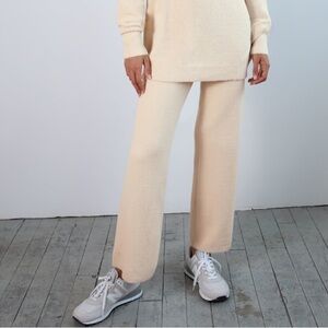 Aritzia Wilfred Free Hush Knit Wide Leg Pant in Silver Birch